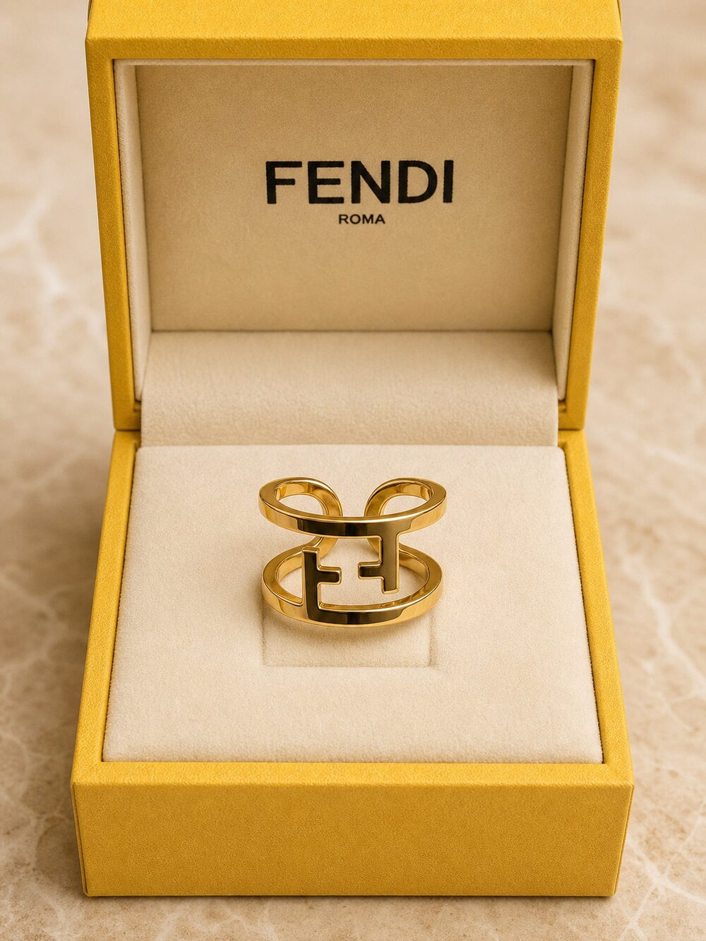 Fendi Modern Designer Ring Style 4 | New with Box - Picture 2 of 9